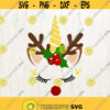 Reindeer SVG christmas svg unicorn SVG Christmas Shirt Svg Holiday Svg Rudolph svg Face Head Unicorn eyelashes mistletoe Svg Circuit Design 418