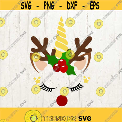 Reindeer SVG christmas svg unicorn SVG Christmas Shirt Svg Holiday Svg Rudolph svg Face Head Unicorn eyelashes mistletoe Svg Circuit Design 418