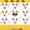 Reindeer SVG. Kids Cartoon Rudolph Face Clipart. Christmas Cut Files. Vector Files for Cutting Machine png dxf eps jpg pdf Instant Download Design 62