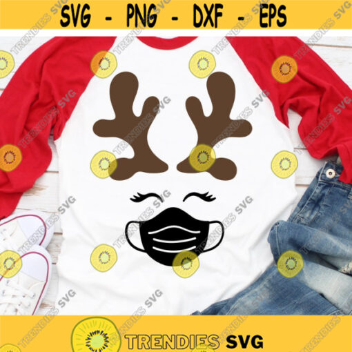 Reindeer Svg Boy Christmas Svg Reindeer with Red Nose Svg Cut File Cute Reindeer Face Svg Silhouette Christmas Svg for Cricut Png
