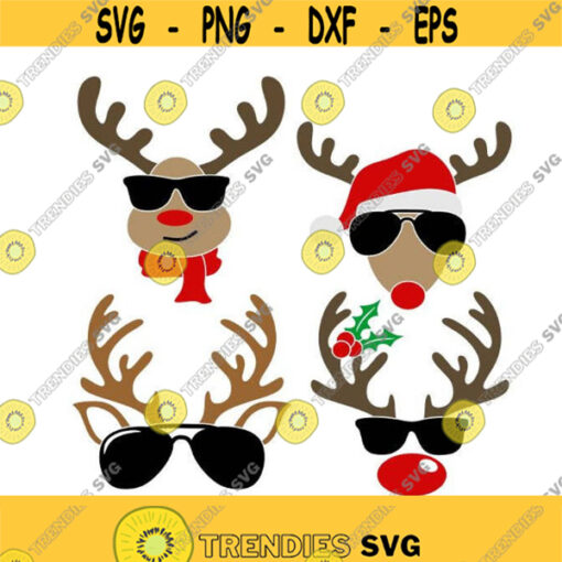 Reindeer deer Hip Sunglasses Christmas Cuttable Design SVG PNG DXF eps Designs Cameo File Silhouette Design 199