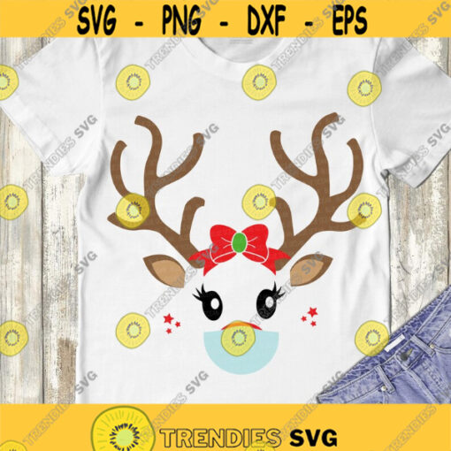Reindeer face mask SVG Reindeer SVG Reindeer Girl SVG Christmas reindeer svg
