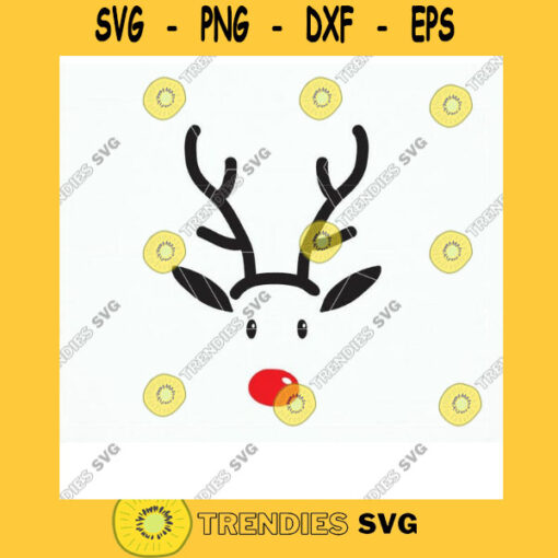 Reindeer svg. Reindeer face svg. Christmas svg. Christmas cricut Silhouette. Deer svg. Rudolph svg Reindeer Red Nose Iron on Design
