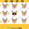 Reindeer with Mask SVG. Kids Cartoon Rudolph Face Clipart. Quarantine Christmas Cut Files. Vector Files Cutting Machine png dxf eps jpg pdf Design 69