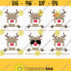 Reindeer with Mask SVG. Kids Rudolph Monogram Clipart. Quarantine Christmas Cut Files. Vector Files Cutting Machine png dxf eps jpg pdf Design 86