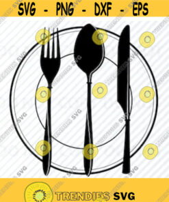 Restaurant Logo Svg Files For Cricut Plate Silhouette Clip Art Svg Eps Png Dxf Clipart Fork Knife Spoon Svg Plates Svg Kitchen Logo Design 65
