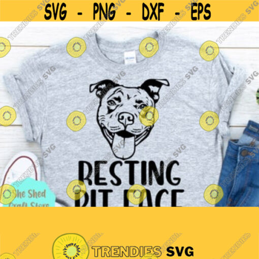 Resting Pit Face Pit Bull SVG Files For Cricut Dog svg file Dog Mom SVG Dog Face svg Dog Breed svg Puppy svg Animal Lover Svg Png Dxf Design 3