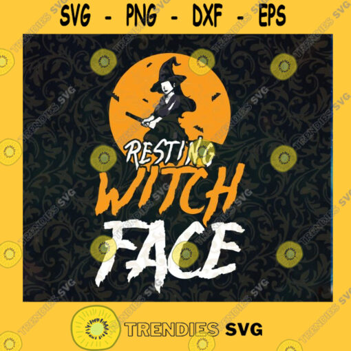 Resting Witch Face SVG Halloween SVG Witch SVG Girl SVG Cut File Instant Download Silhouette Vector Clip Art