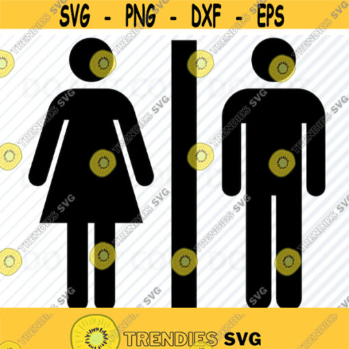 Restroom Sign SVG Files for Cricut Bathroom Vector Images Clipart Mens room SVG Image ladies room Silhouettes Eps Png Dxf Clip Art Design 592