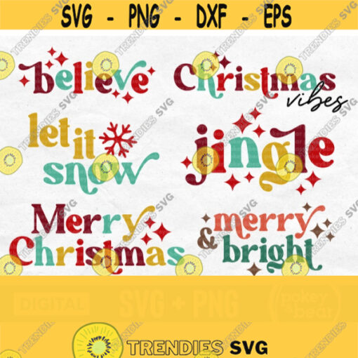 Retro Christmas Svg Bundle Christmas Png Bundle Christmas Shirt Svg Ornament Svg Holiday Cut File Sublimation Designs Digital Download Design 834
