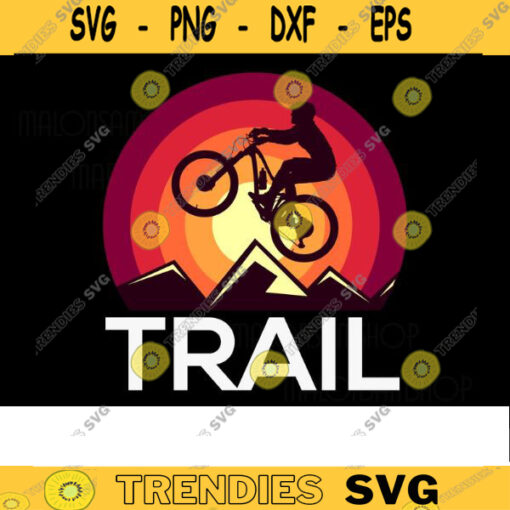 Retro Mountain Bike SVG Trail Sunset biker svg mountain bike svg bicycle svg mountain biking svg mtb svg bicycles svg for lovers Design 142 copy
