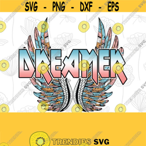 Retro Sublimations Designs Downloads dreamer png Clipart Shirt Design band tee sublimate design Dreamer Rock wings png Design 174