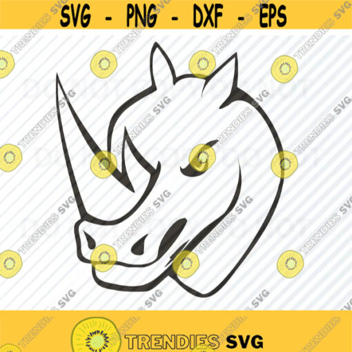 Rhino Head Vector Images SVG Silhouette Rhino Clipart SVG Image For Cricut Stencil SVG Eps Png Dxf Clip Art Design 493