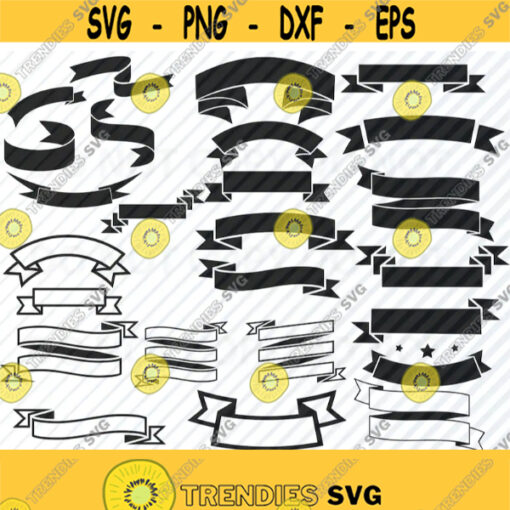 Ribbon Banners SVG File Vector Images Silhouette Label Banners svg Clipart SVG Files For Cricut SVG Eps Png Dxf Clip Art Decorative Design 528