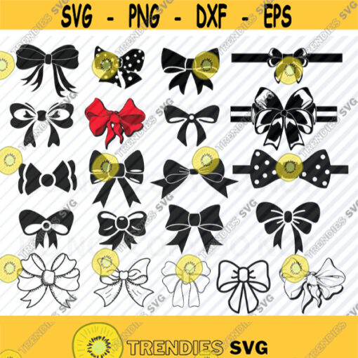 Ribbon Bows SVG File Vector Images Silhouette Hair Bow svg Clipart Bow tie SVG Files For Cricut SVG Eps Bow tie Png Dxf bow Clip Art Design 100