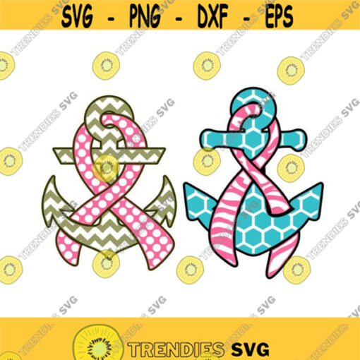 Ribbon with Anchor Sea Ocean chevron Polka dots Cuttable Design SVG PNG DXF eps Designs Cameo File Silhouette Design 1456