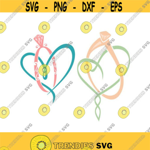 Ring Wedding Heart Love Cuttable Design SVG PNG DXF eps Designs Cameo File Silhouette Design 430