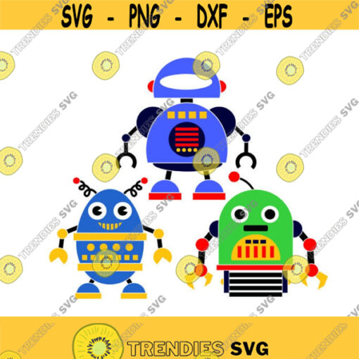 Robot Pack Cuttable SVG PNG DXF eps Designs Cameo File Silhouette Design 2023