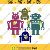 Robot Pack Cuttable SVG PNG DXF eps Designs Cameo File Silhouette Design 376