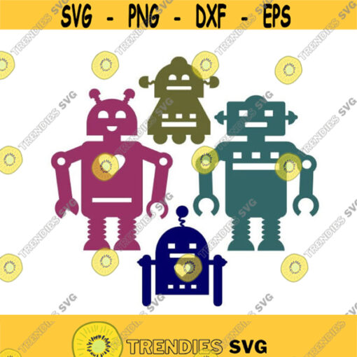 Robot Pack Cuttable SVG PNG DXF eps Designs Cameo File Silhouette Design 376