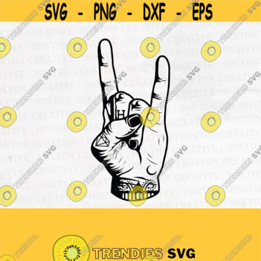 Rock and Roll Svg Rock Hand Svg Rock on Skull Svg Skeleton Svg Rock Hand Stencil Cut FieDesign 260