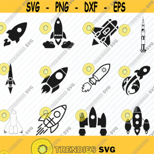 Rocket Svg Bundle Rocket Ship Vector Images Silhouette Clip Art Space Rocket SVG Files For Cricut Eps Png dxf Space ClipArt Rocketship Design 80