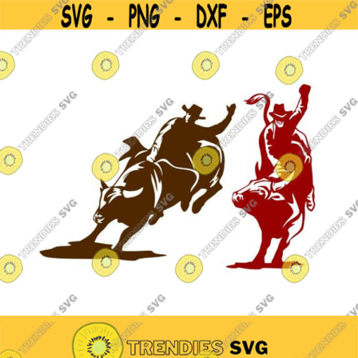 Rodeo Cowboy cow Cuttable Design SVG PNG DXF eps Designs Cameo File Silhouette Design 408