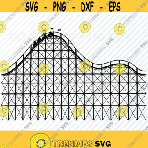 Roller Coaster SVG Files Amusement park Vector Images Clipart SVG Files For Cricut Eps Roller coaster Png Dxf Fair Clip Art circus Design 31