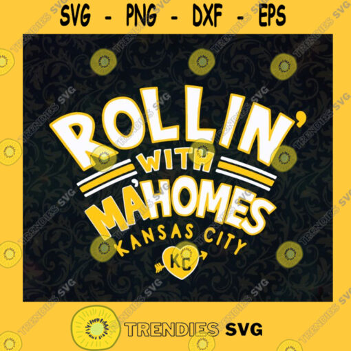 Rollin With Mahomes Kansas City Red KC Retro Styled Kc Fan Football FansVintage Style SVG Digital Files Cut Files For Cricut Instant Download Vector Download Print Files