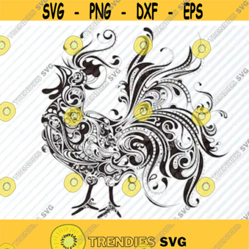 Rooster Art SVG Files Clipart Clip Art Silhouette Vector Images Ornament SVG Image For Cricut Eps Png Dxf Design 159