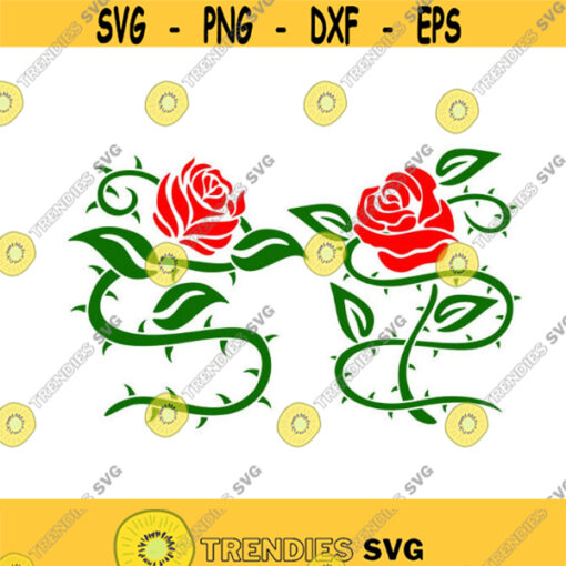 Rose Flower Cuttable Design SVG PNG DXF eps Designs Cameo File Silhouette Design 1957