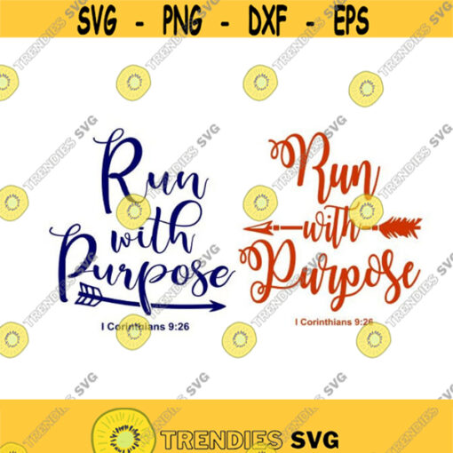 Run With Purpose Wordart Cuttable Design SVG PNG DXF eps Designs Cameo File Silhouette Design 530