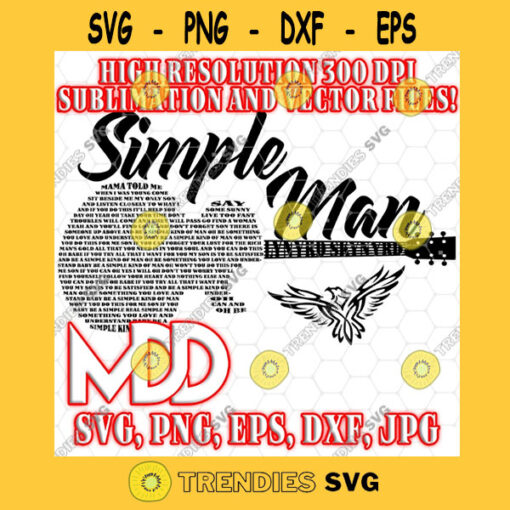 SIMPLE MAN GUITAR Simple Man Guitar Lyrics Svg Simple Man Guitar Svg Png Dxf Eps Svg Pdf
