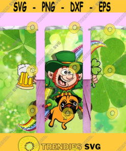 STRAIGHT 20oz Leprechaun Beer And Clover St. Patricks Day Skinny Tumbler JPG PNG image File For Sublimation Ready To Cut Digital File
