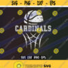 SVG Cardinals Basketball cutfile download dxf png eps School spirit Distressed Design 186