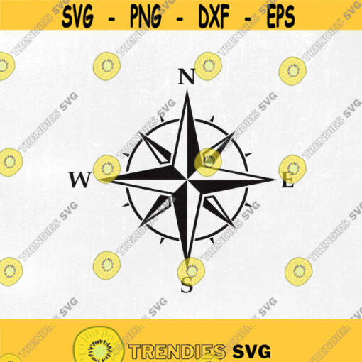 SVG Compass Star Stencil Silhouette Studio Monogram Black Vector Clip Art Images for Cut Files or Prints Design 85