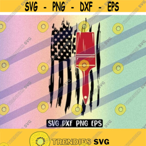 SVG Flag Painter dxf png eps Distressed US trade Design 24