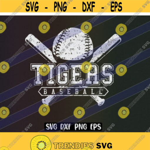 SVG Tigers Baseball US flag cutfile download dxf png eps instant download vector school spirit Design 47