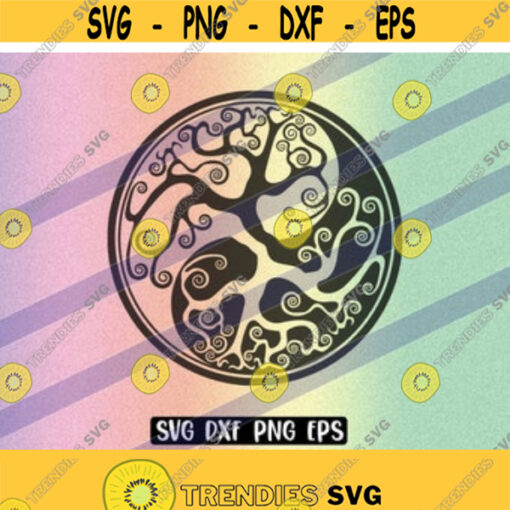 SVG Tree Life dxf png eps Yin Yang instant download vector Design 33