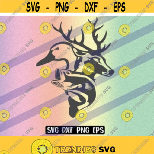 SVG deer duck fish hunt dxf png eps hunting shooting camping Cricut cutfile vector silhouette Design 133