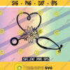 SVG floral stethoscope dxf png eps instant download heart shape flowers Design 121