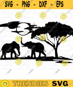 Safari Africa Animal Svg Elephant Svg Safari Clipart Safari Svg Safari Png Scene Africa Animals Vector Svg Files For Cricut 116