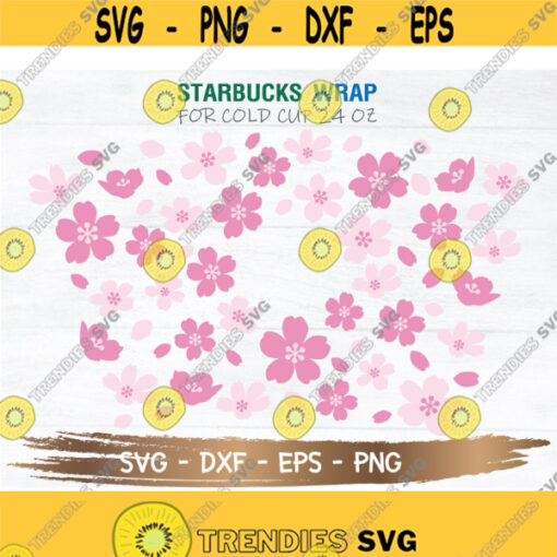 Sakura Starbucks Cup SVG Sakura SVG Flower svg DIY Venti for Cricut 24oz venti cold cup Instant Download Design 35