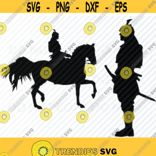 Samurai Warriors SVG File Vector Images SVG Silhouette Japanese Clipart svg Image For Cricut Eps Png Dxf Clip Art Japanese Military Design 375
