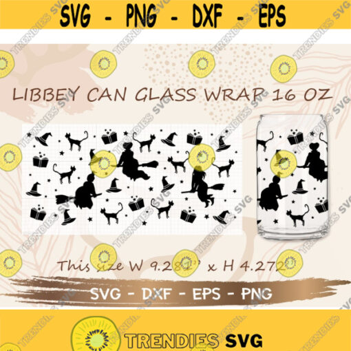 Sanderson Sisters Libbey Can Glass Wrap svg DIY for Libbey Can Shaped Beer Glass 16 oz cut file for Cricut and Silhouette Instant Download Design 262