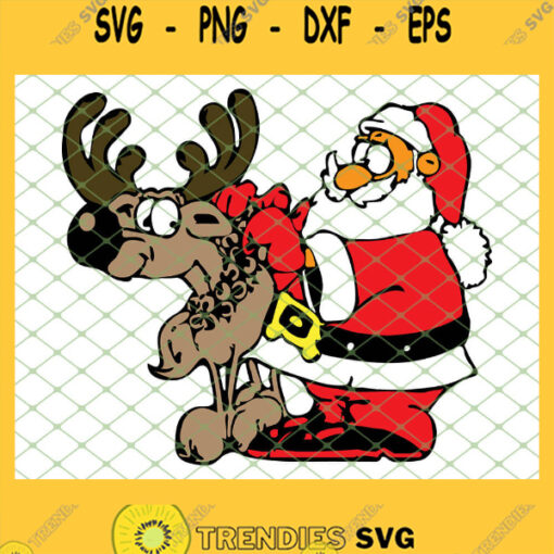 Santa And Reindeer SVG PNG DXF EPS 1