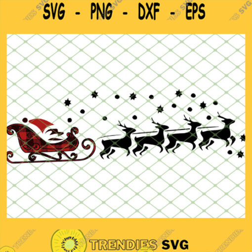 Santa And Sleigh Plaid SVG PNG DXF EPS 1