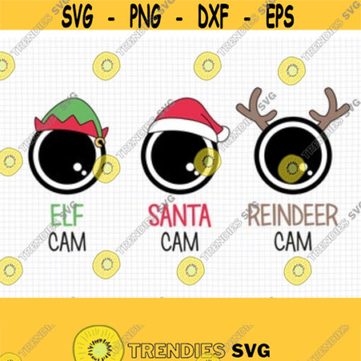 Santa Cam SVG. Elf Cam Reindeer Watch Vector Files Cutting Machine. Kids Christmas Surveillance Clipart Cut Files Bundle png dxf eps jpg pdf Design 101