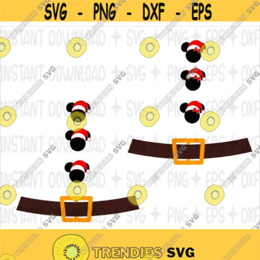 Santa Claus Belt SVG Christmas Mickey and Minnie Santa Claus SVG Christmas Silhouette Cut Files Christmas tshirt designs Design 415