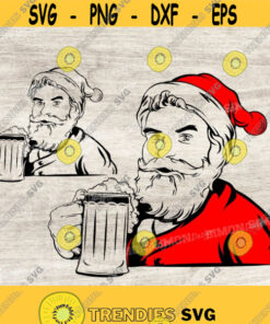 Santa Claus Drinking Beer Santa Svg Santa Claus SVG Santa Clipart Christmas svg santa silhouette Santa Shirt santas face svg Design 88